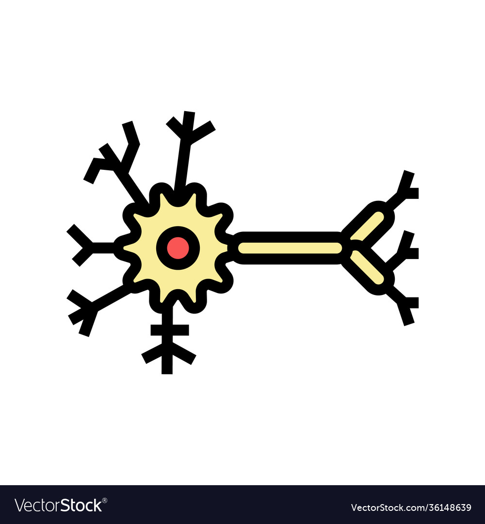 Biological model neural network color icon vector image Biological model neural network color icon