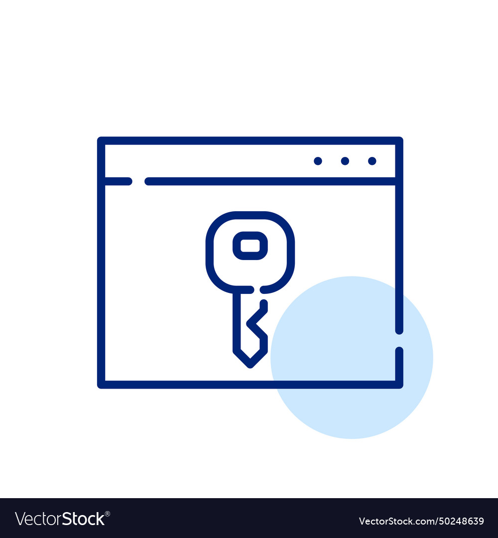 Browser and key secure internet account pixel Vector Image Browser and key secure internet account pixel