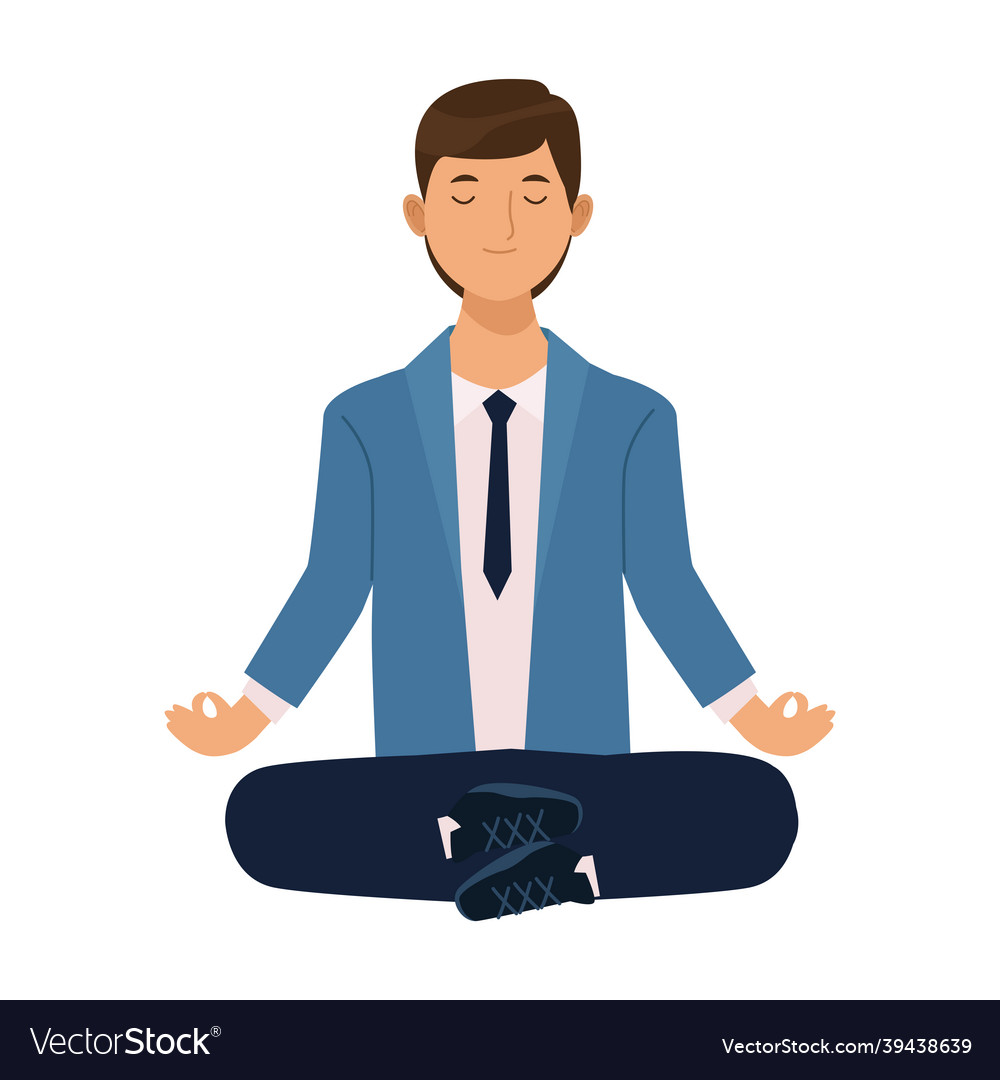 Businessman in lotus position Royalty Free Vector Image