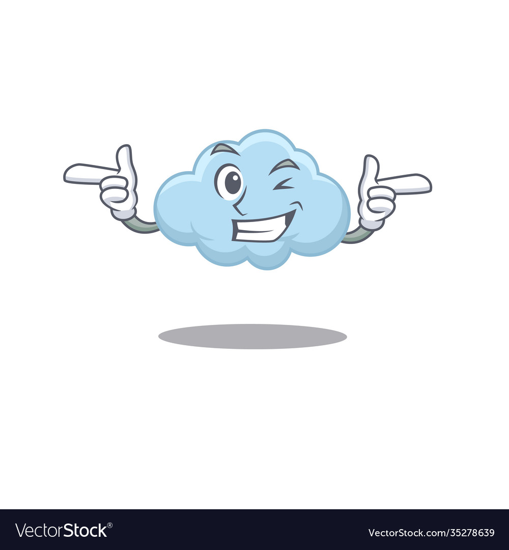 Cartoon design concept blue cloud with funny