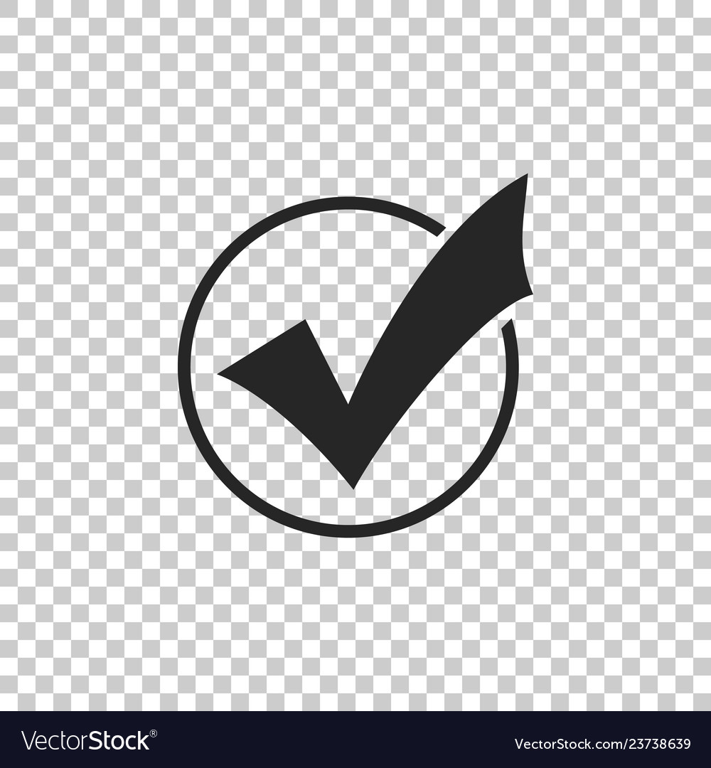 Check mark in round icon isolated vector image Check mark in round icon isolated