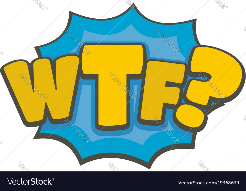 Comic boom wtf icon flat style Royalty Free Vector Image