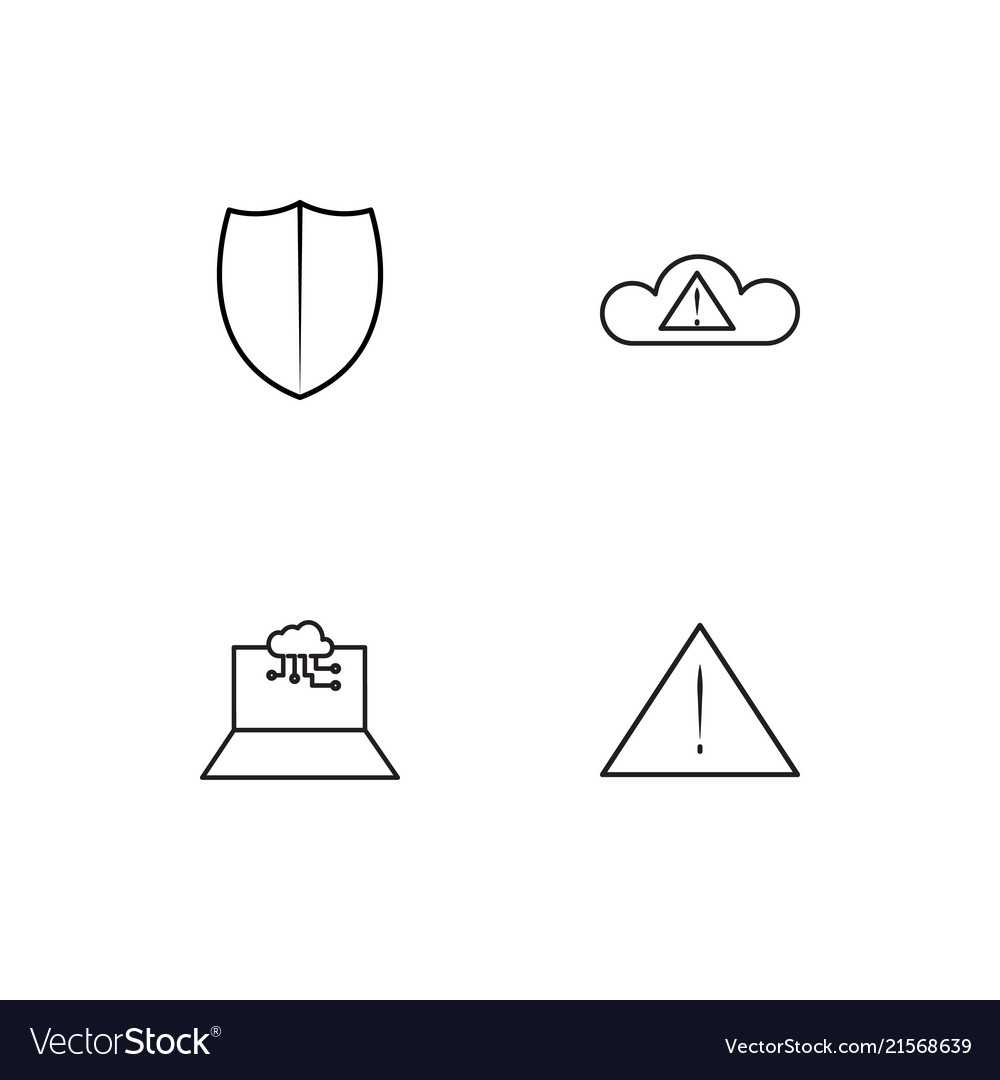 Cyber security linear icons set simple outline