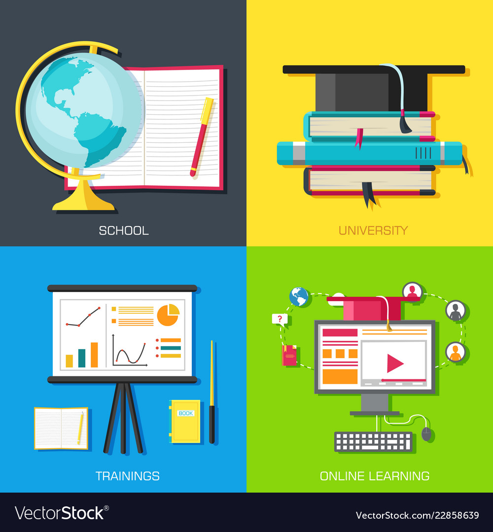 Education distance online and academic school