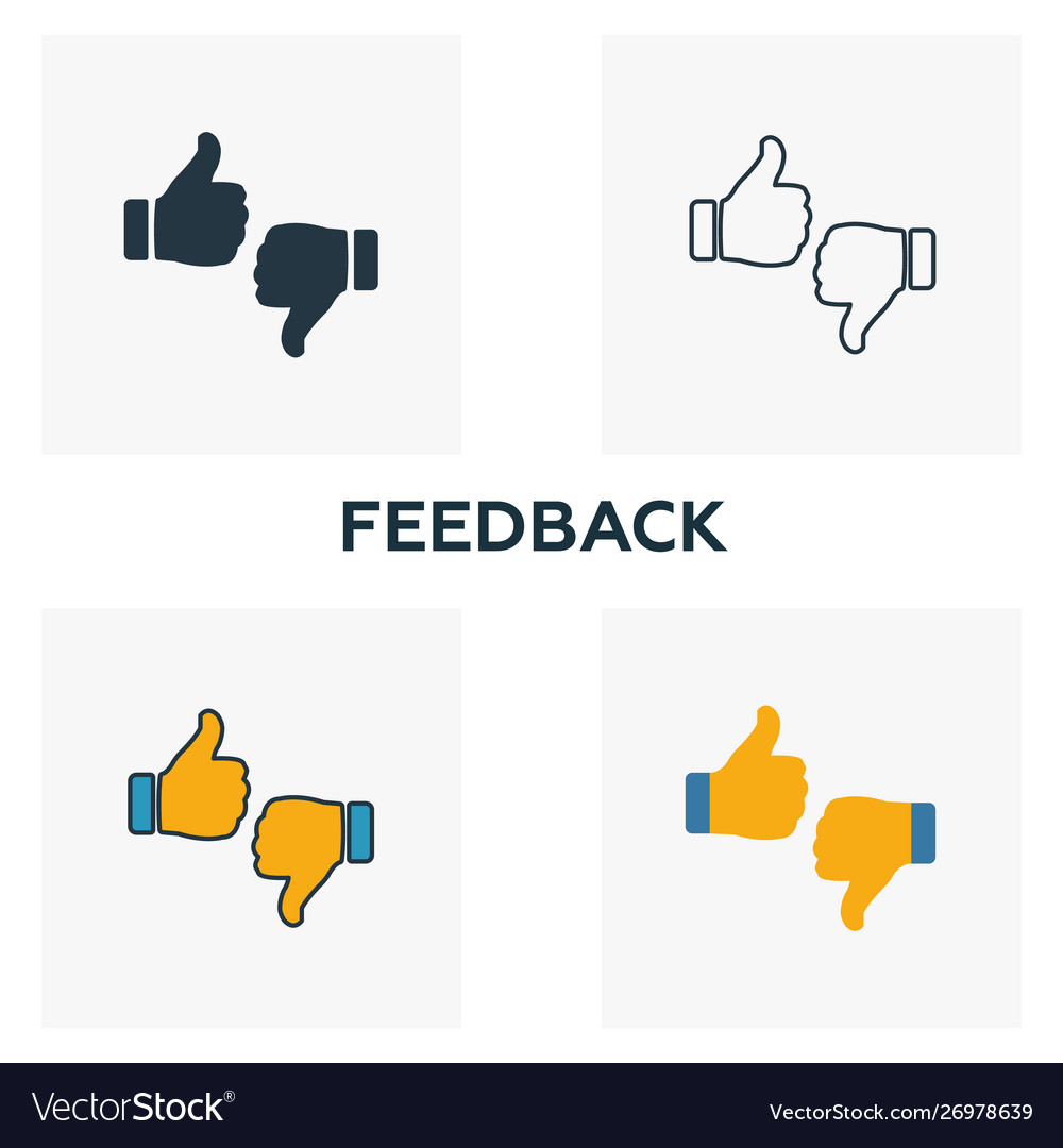 Feedback outline icon thin line element from