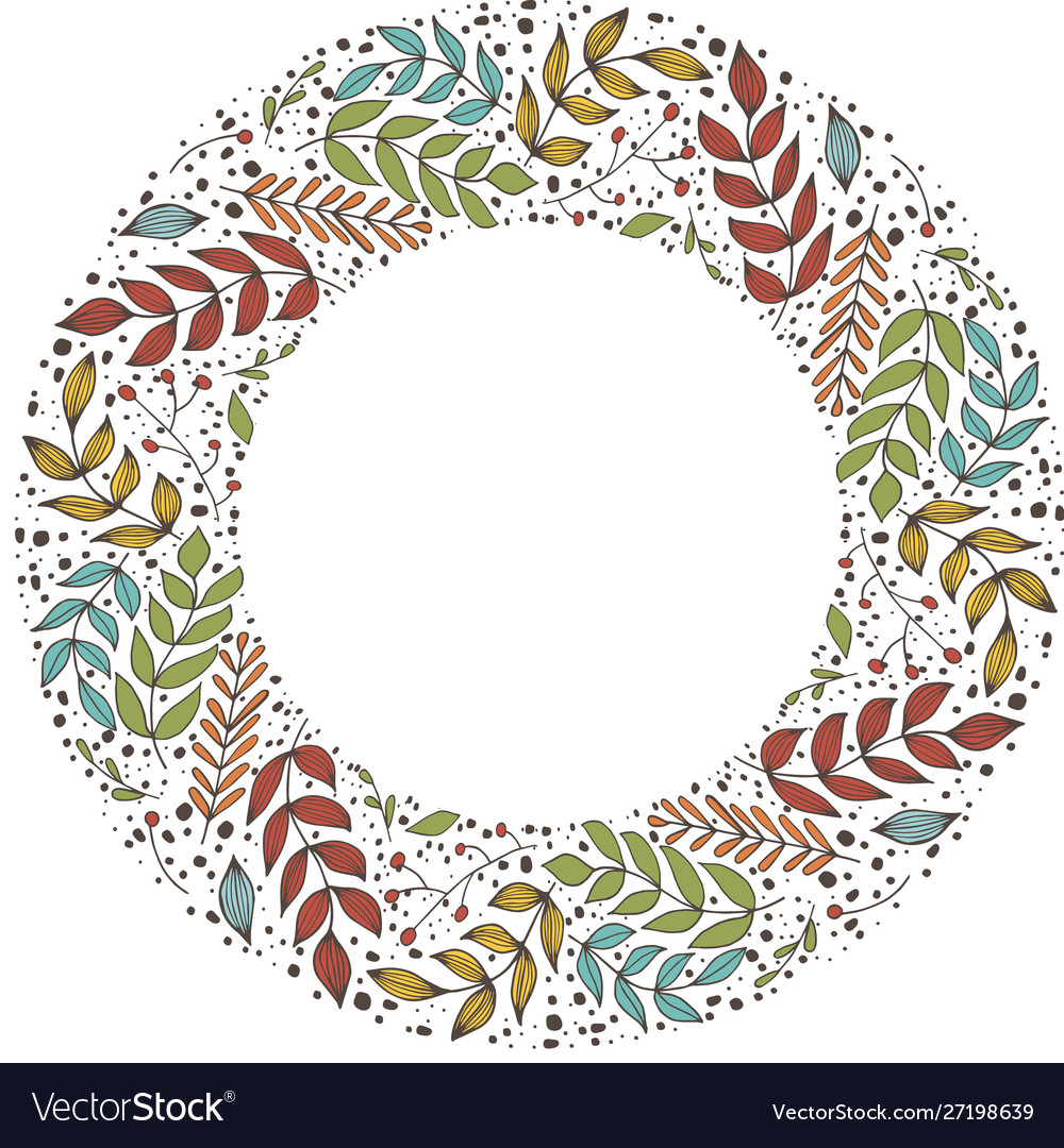 Floral border banner with leaf and flowers hand