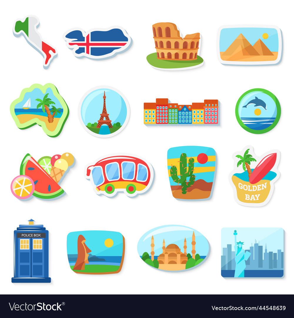 Fridge foreign countries traveling Vector Image
