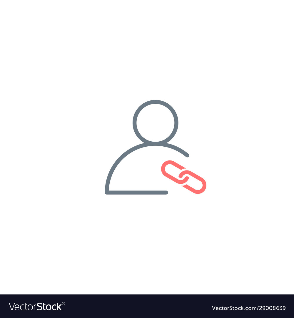 Linear user profile icon with link stock isolated