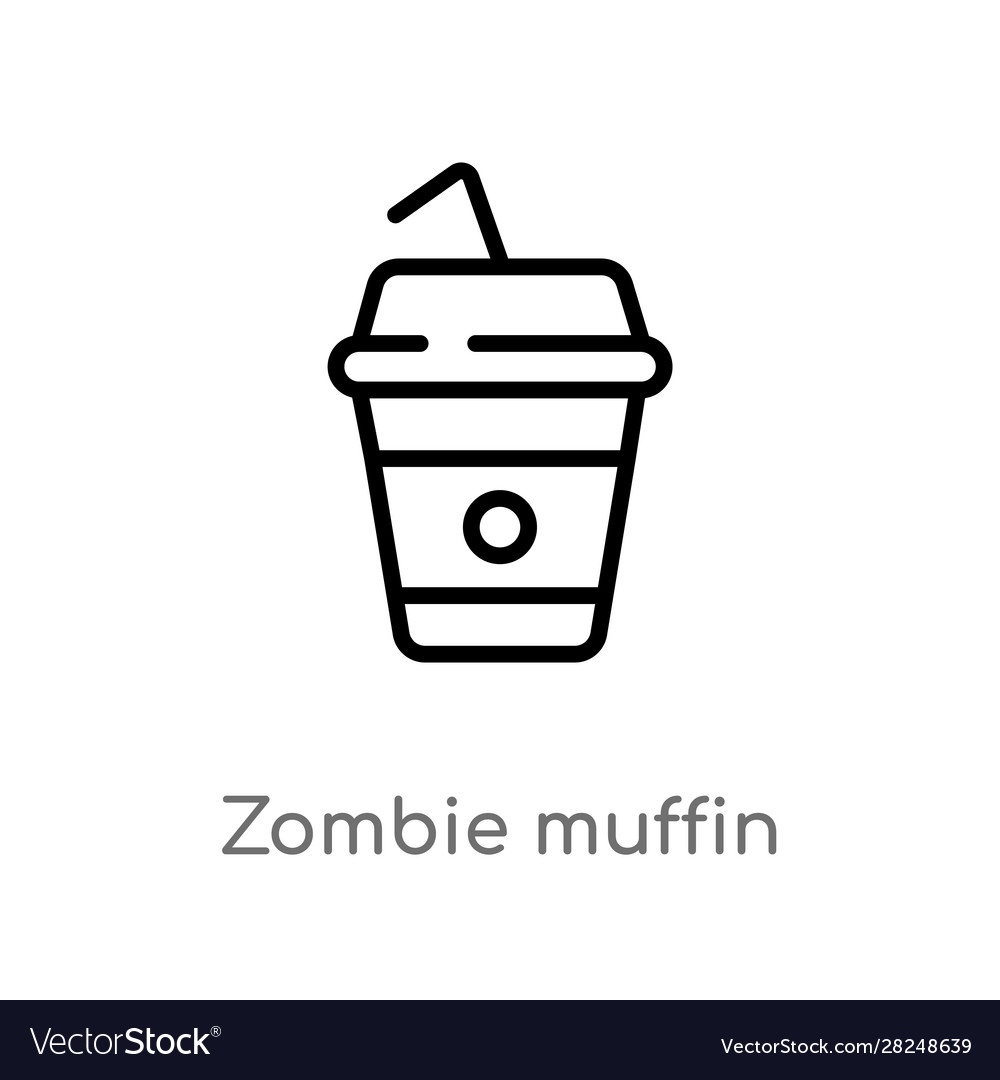 Outline zombie muffin icon isoliert schwarz einfach