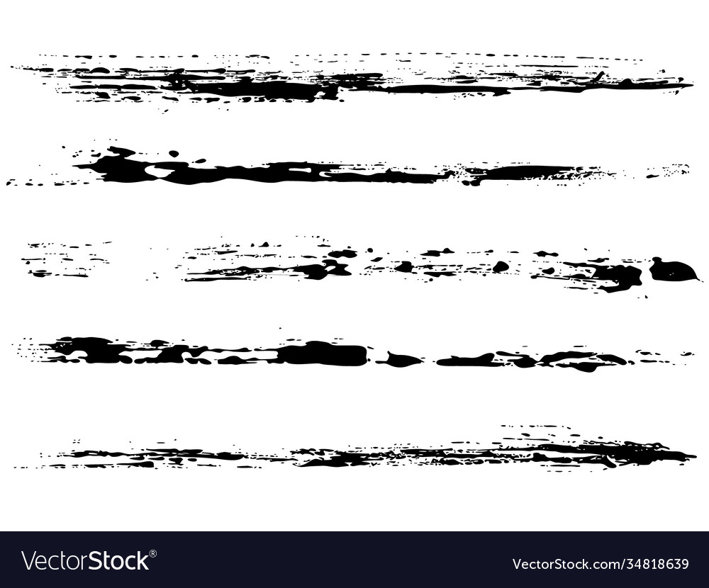 Set grunge brush strokes