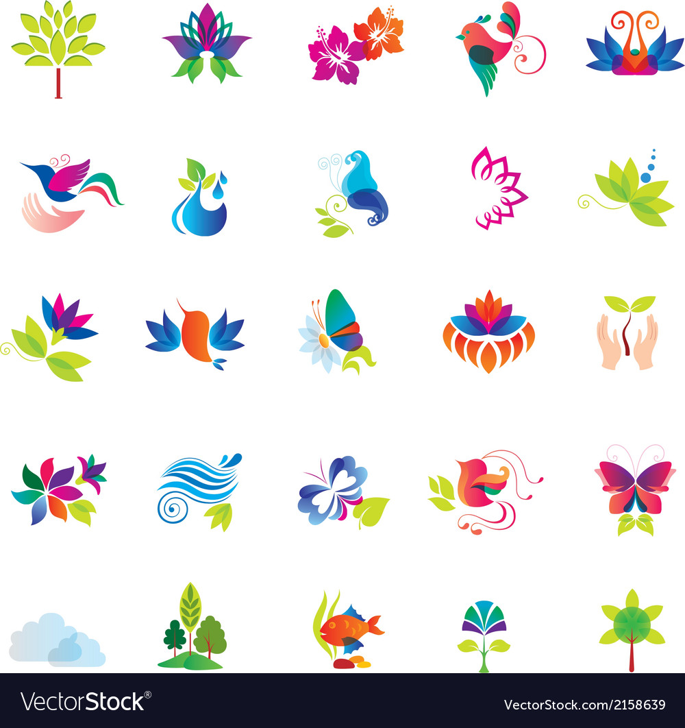 Set of colorful design elements