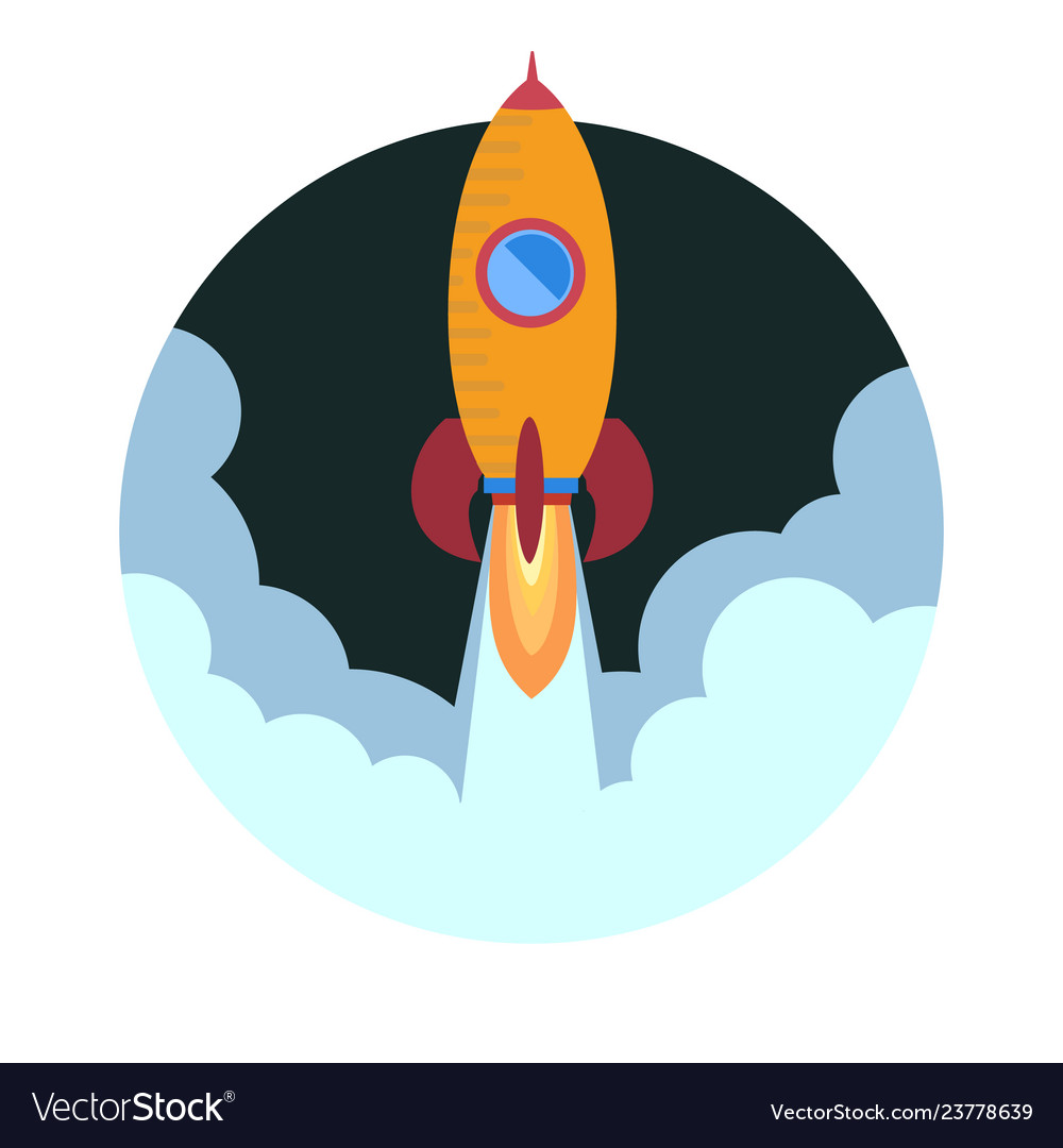 Space rocket ship launch Royalty Free Vector Image