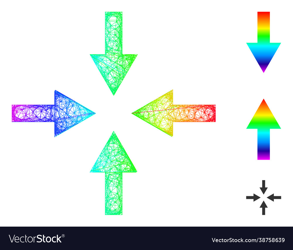 Spectral net gradient compress arrows icon Vector Image Spectral net gradient compress arrows icon