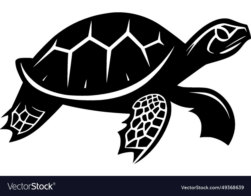 Turtle - minimalist and flat logo Royalty Free Vector Image