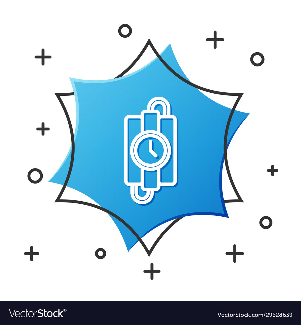 White line detonate dynamite bomb stick and timer vector image White line detonate dynamite bomb stick and timer