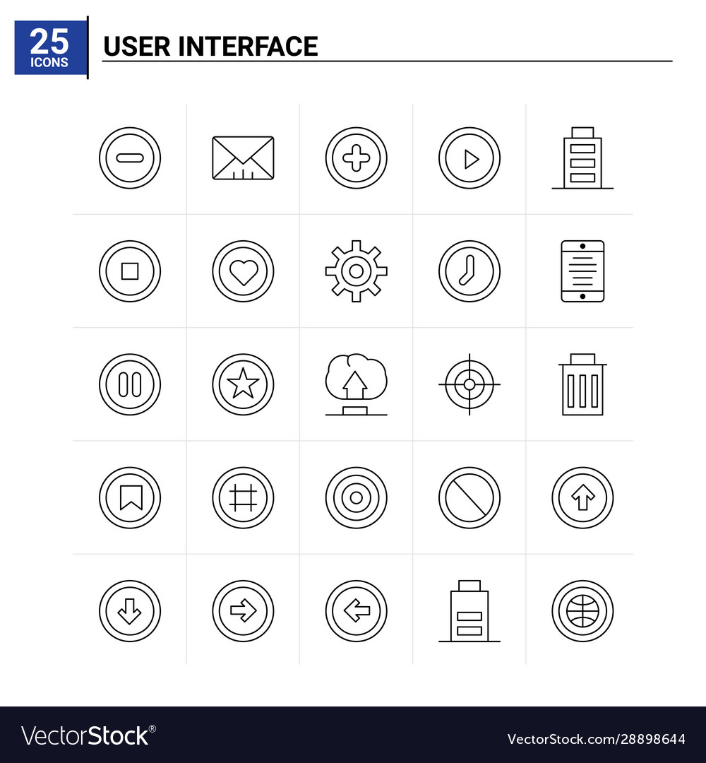 25 user interface icon set background