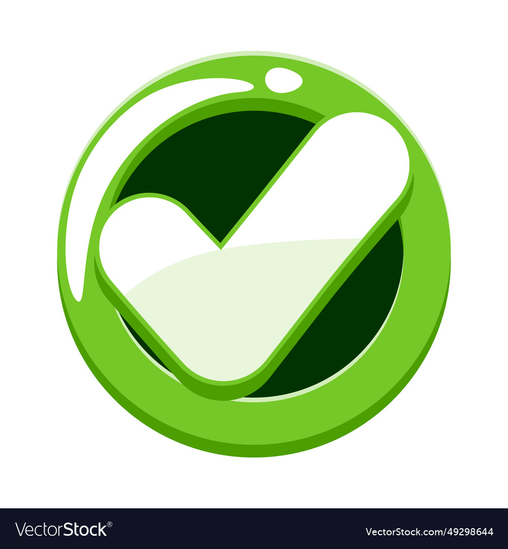 Button of confirmation yes or check mark vector image Button of confirmation yes or check mark