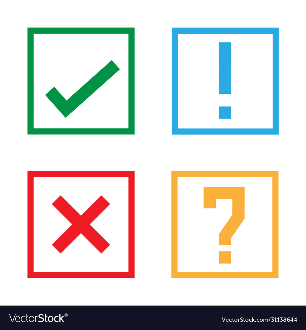 Checkmark and Question Mark Icons