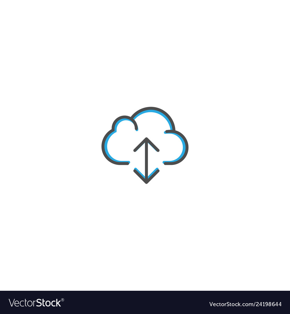 Cloud computing icon design essential vector image Cloud computing icon design essential