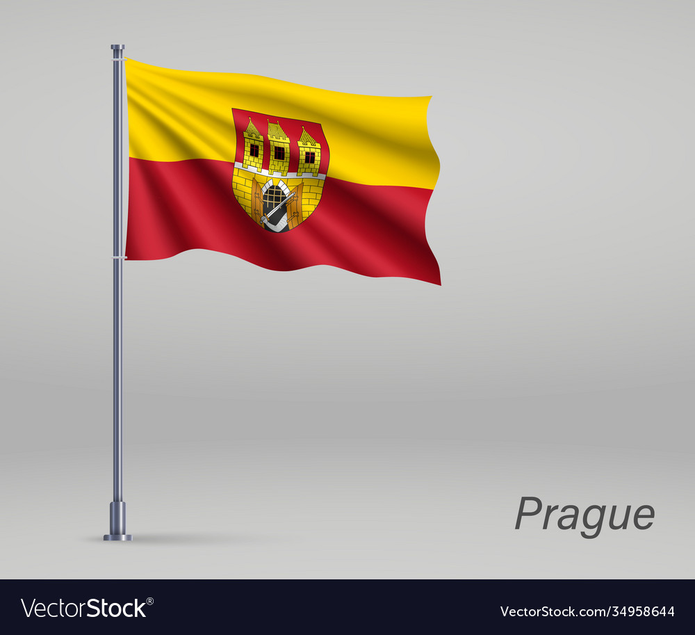 Tschechische Flagge auf Flagpole