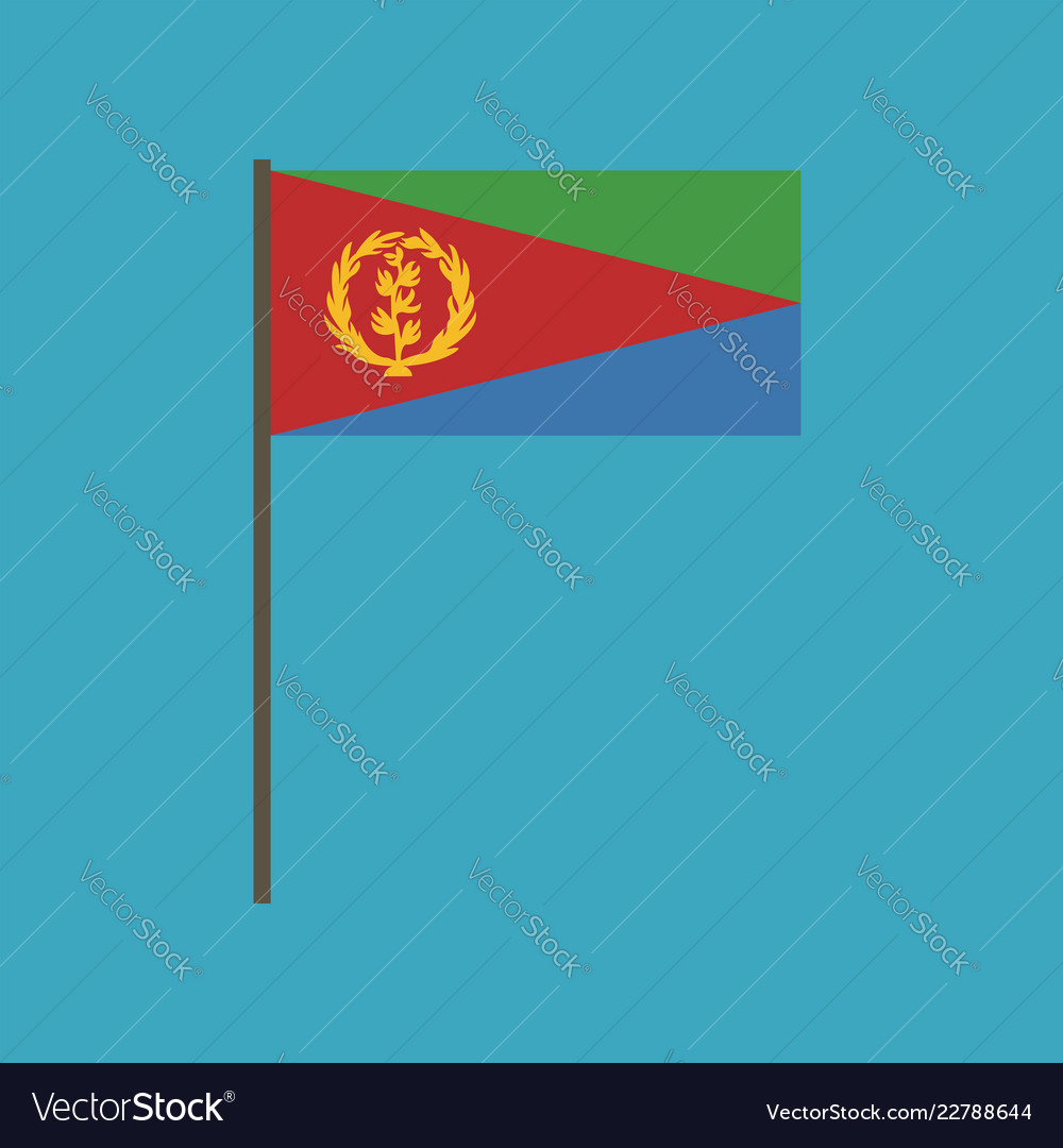 Eritrea flag icon in flat design vector image Eritrea flag icon in flat design