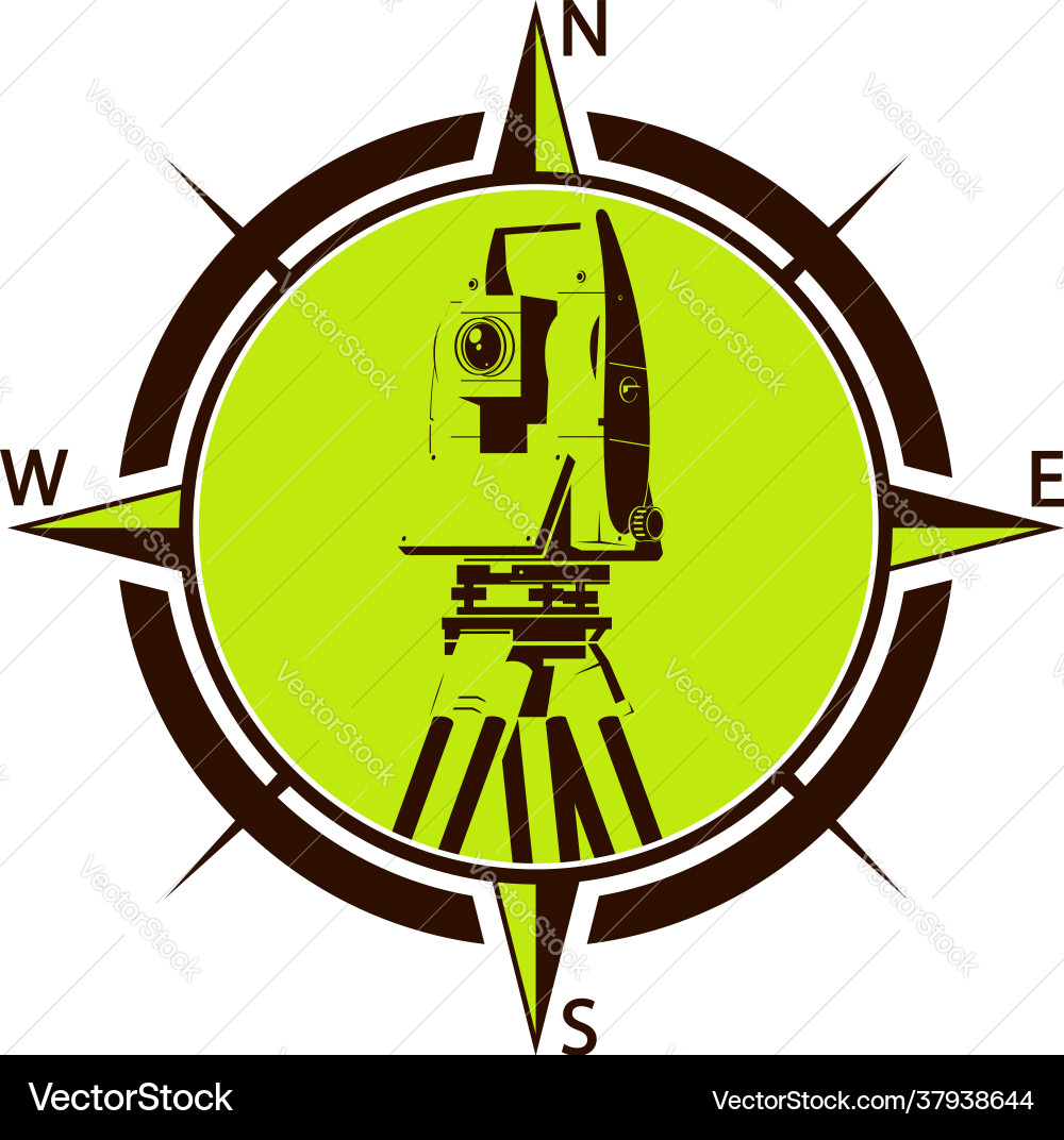 Geodesy and survey work symbol Royalty Free Vector Image