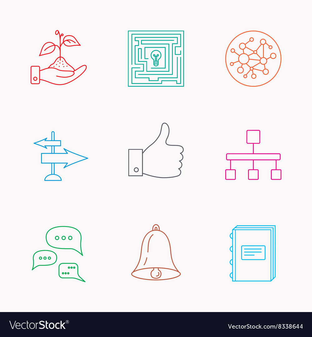 Global network like and conversation icons