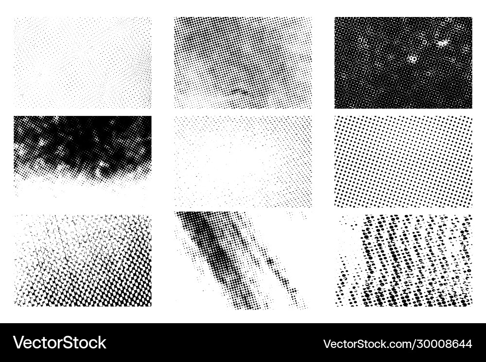 Half Form Texture Halftone texture set Royalty Free Vector Image