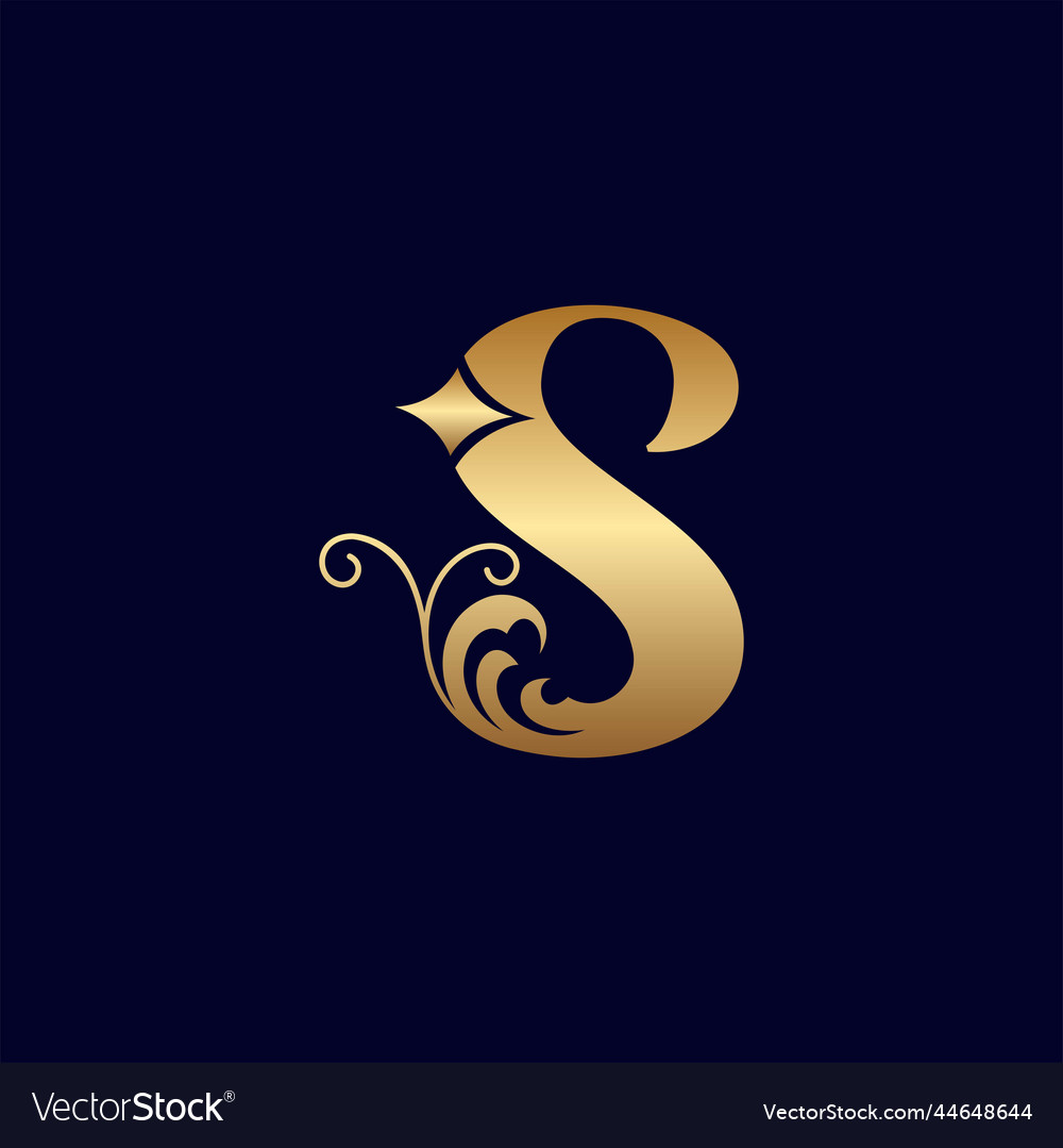 Jewelry logo design s ornate Royalty Free Vector Image