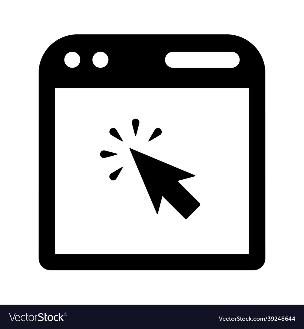 Page web click icon black graphics