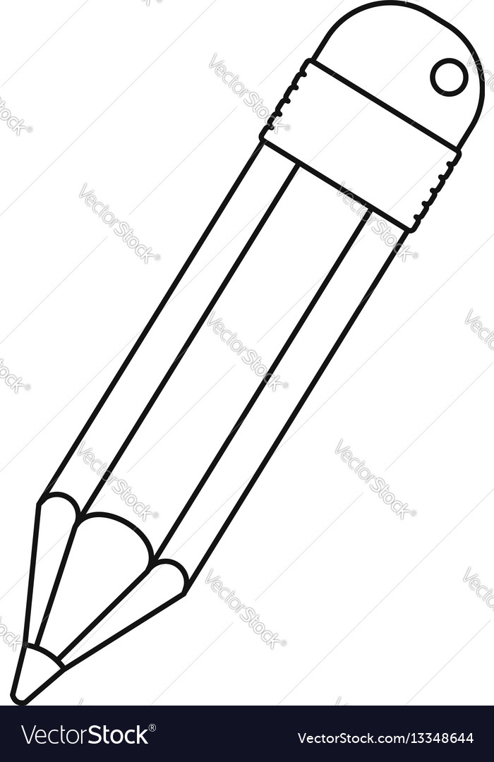 Pencil icon outline style Royalty Free Vector Image