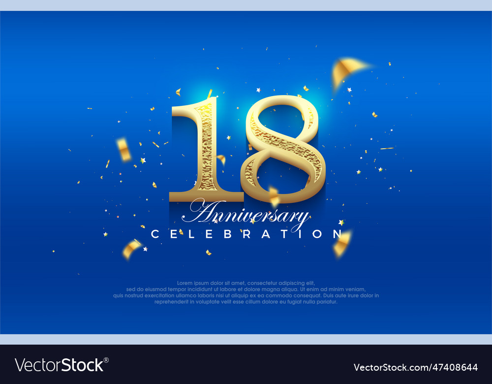 Premium 18th anniversary celebration background Vector Image