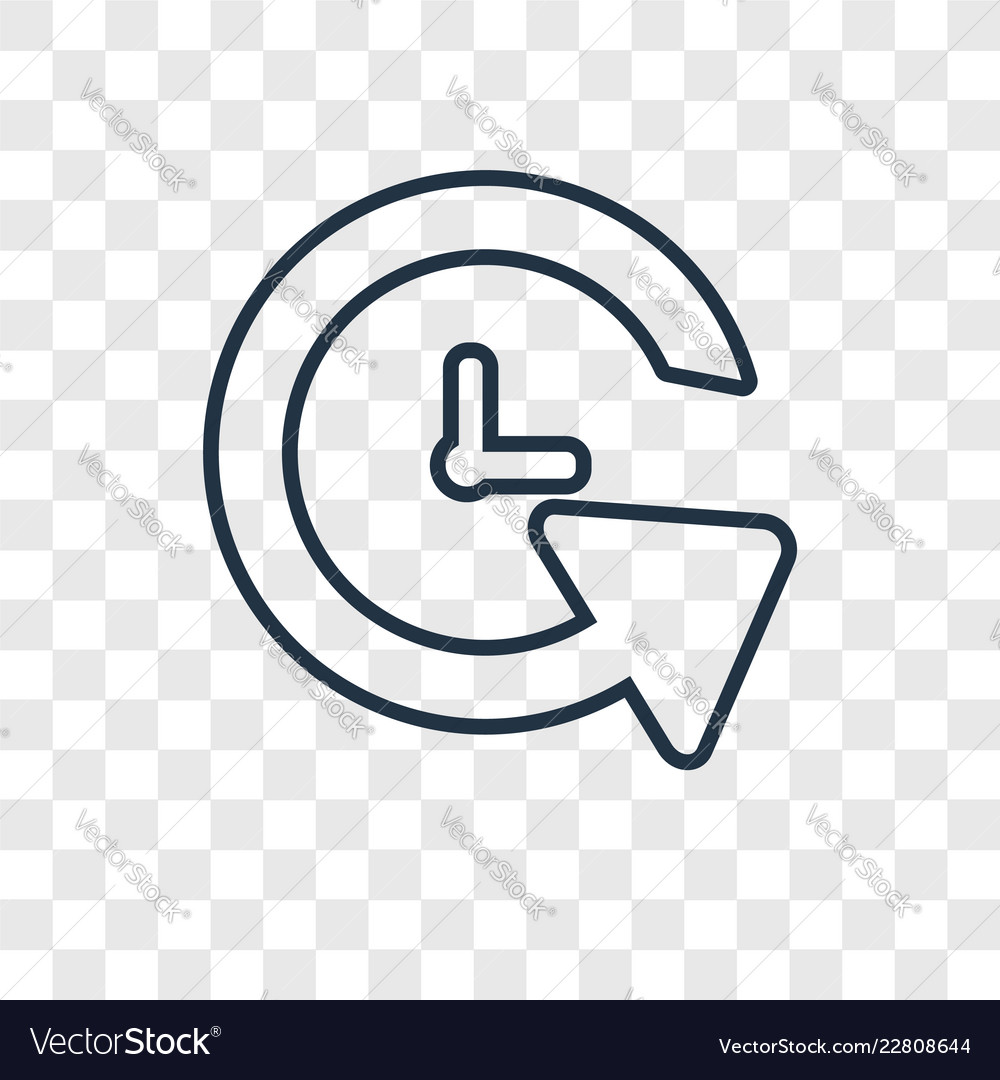 Reload time concept linear icon isolated vector image Reload time concept linear icon isolated