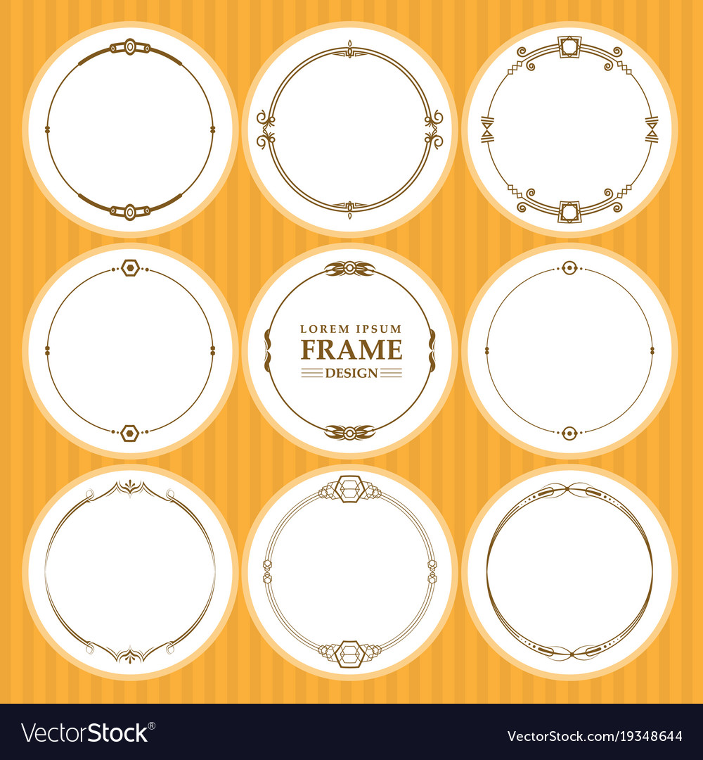 Round frames set design element