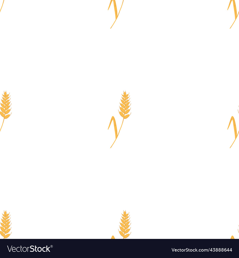 Seamless pattern with spikelets and grains vector image Seamless pattern with spikelets and grains