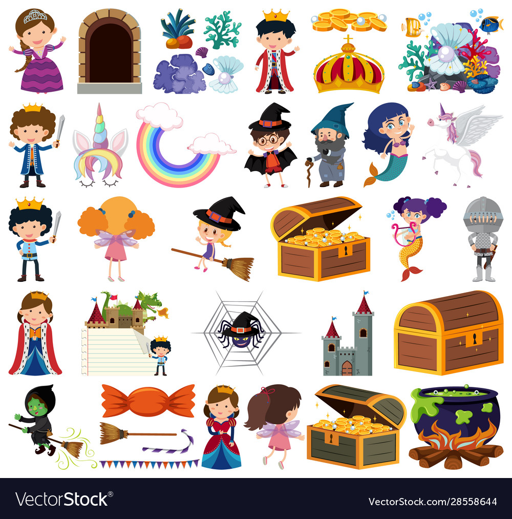 Set isolated objects theme halloween