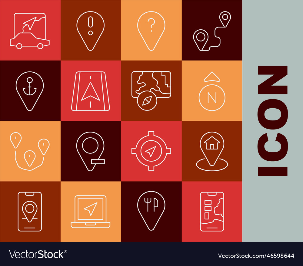Set line city map navigation location with house vector image Set line city map navigation location with house