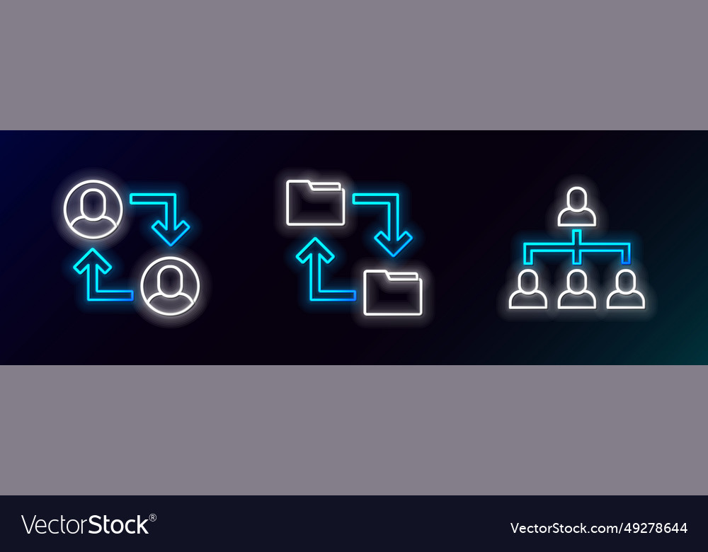 Set line hierarchy organogram chart project team vector image Set line hierarchy organogram chart project team