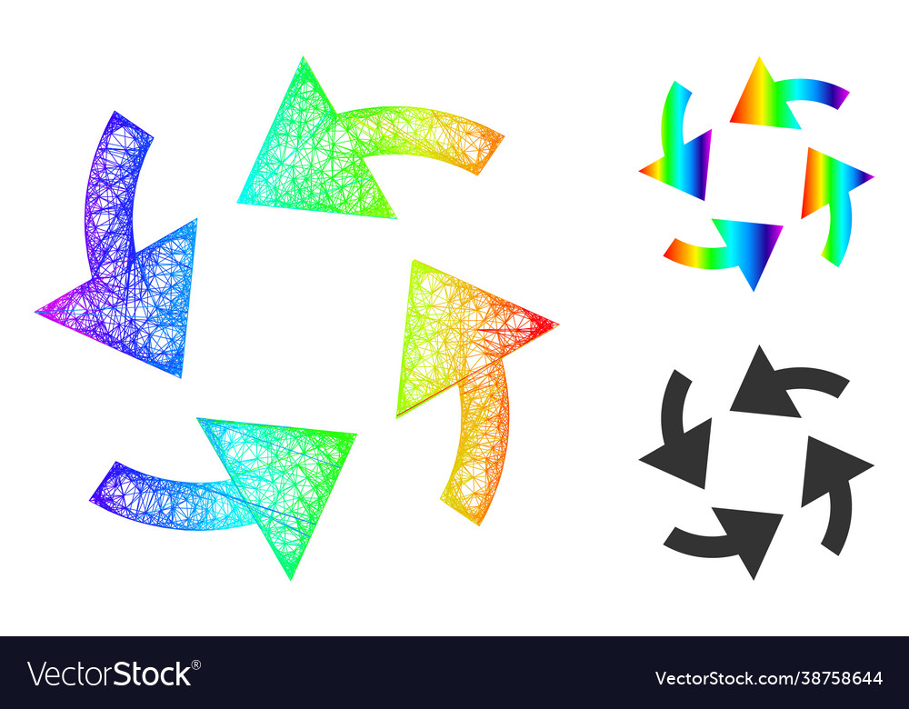 Spectral linear gradient cyclone arrows icon vector image Spectral linear gradient cyclone arrows icon