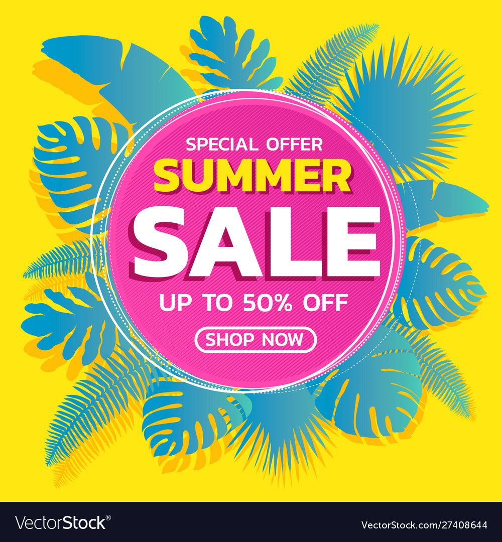 Summer sale tropical Royalty Free Vector Image