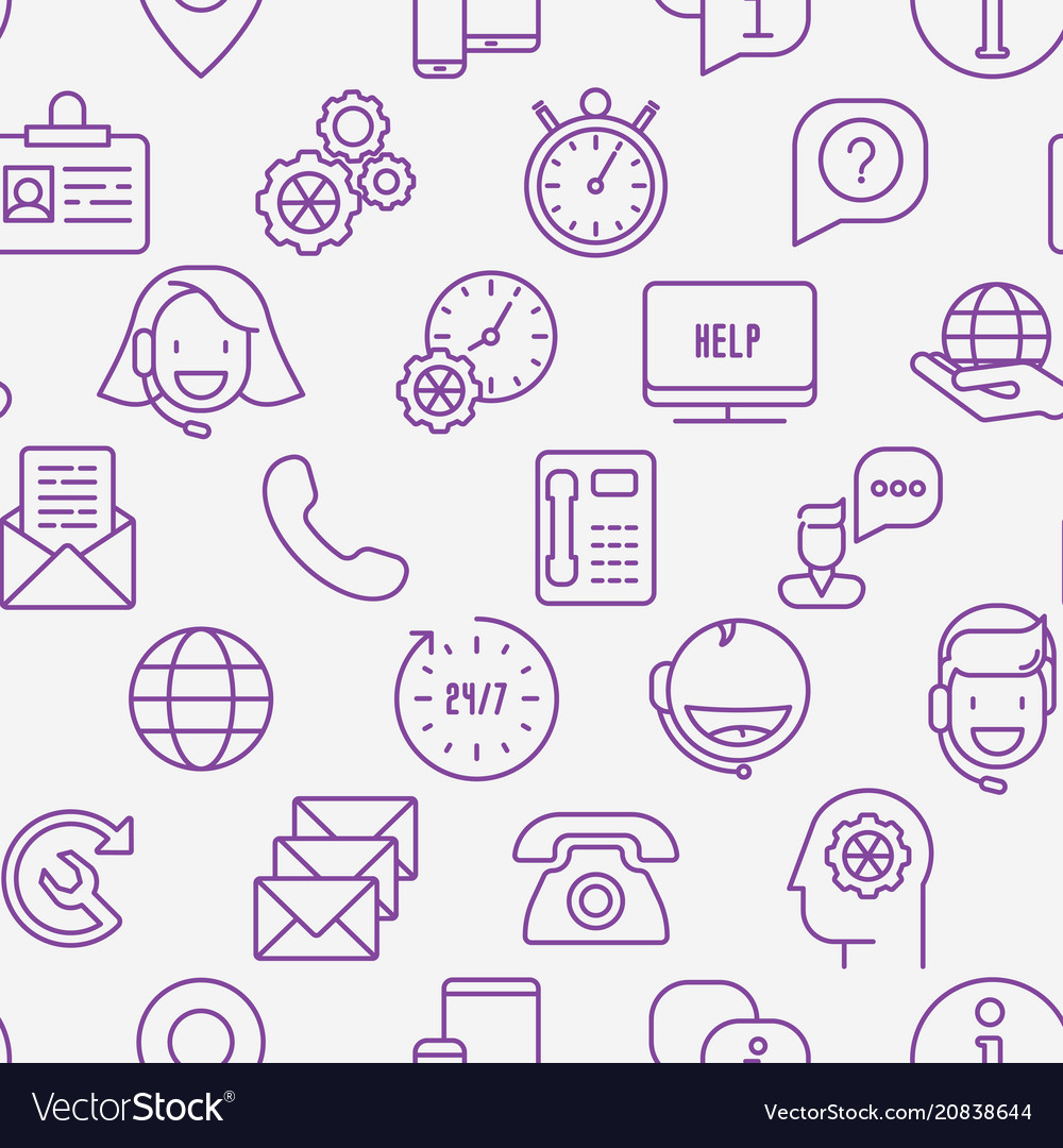 Support Service Icon Pattern
