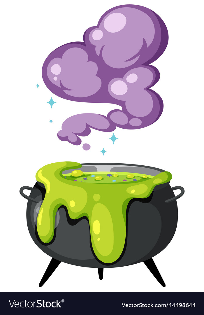 Witch magic potion pot on white background Vector Image