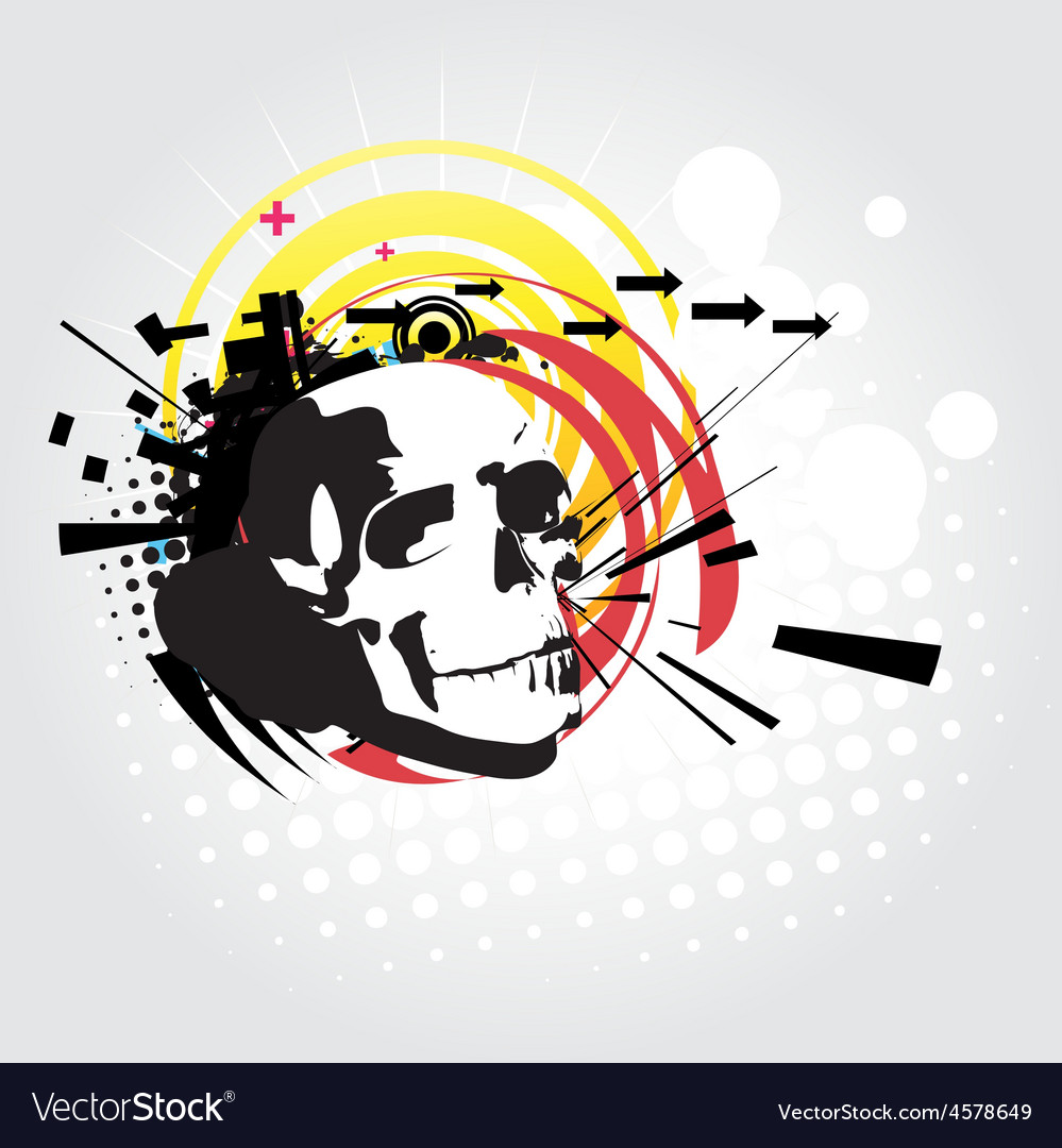 Abstract skull art Royalty Free Vector Image - VectorStock