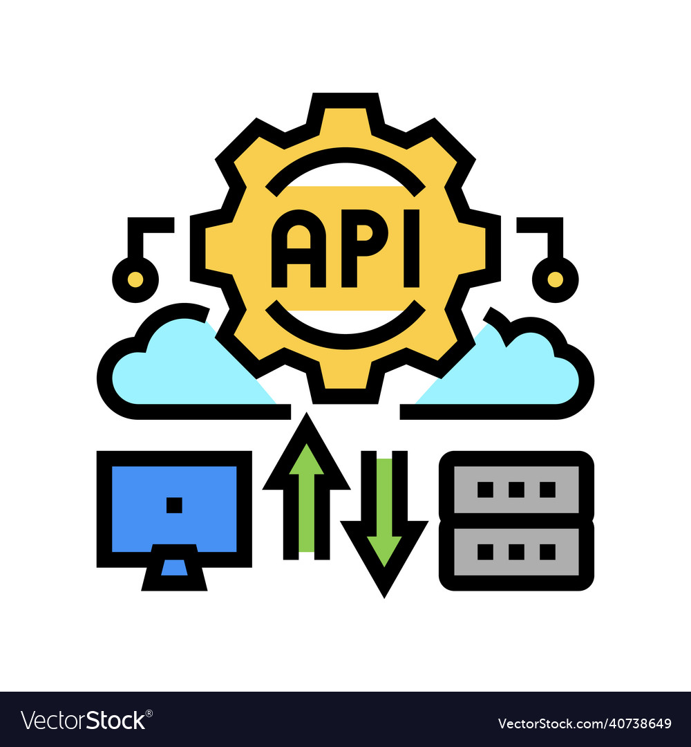 Api digital technology color icon