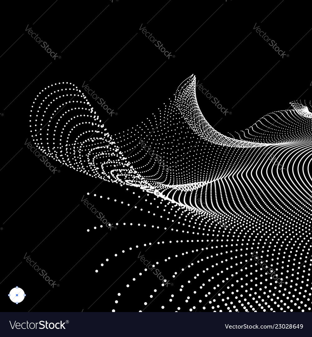 Array with dynamic particles 3d technology style vector image Array with dynamic particles 3d technology style
