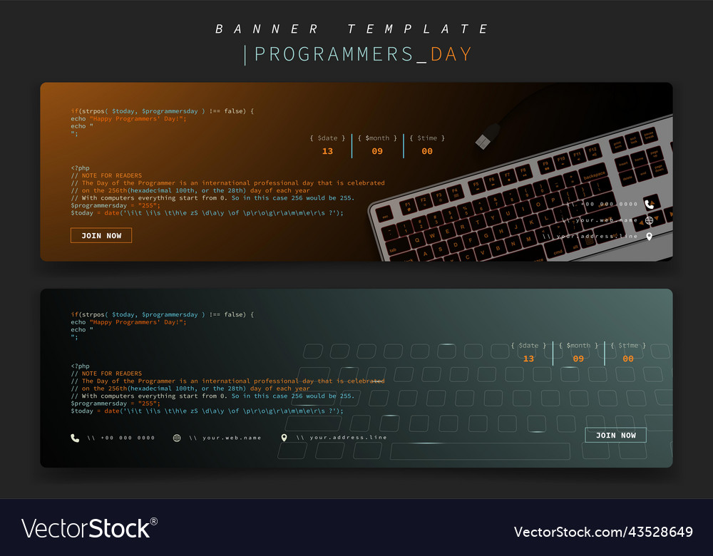Banner template with keyboard design in gradient