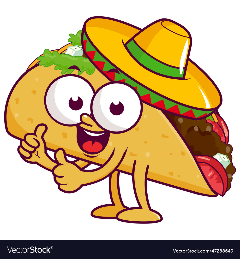 Cartoon mexican taco Royalty Free Vector Image