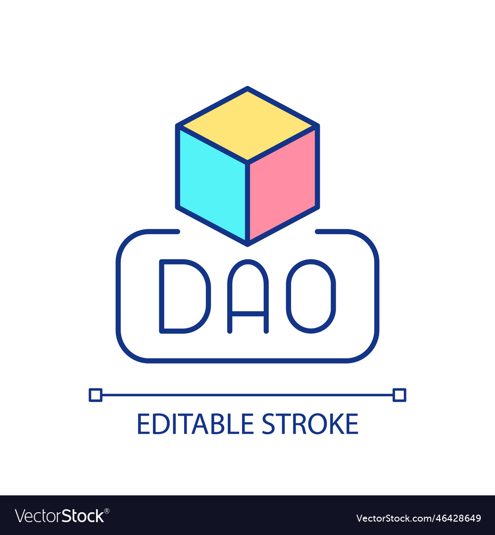 Dao in blockchain rgb color icon