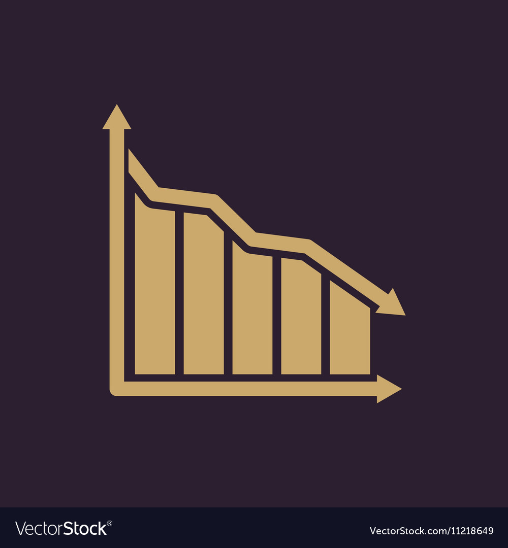 Graph down icon chart below and loss