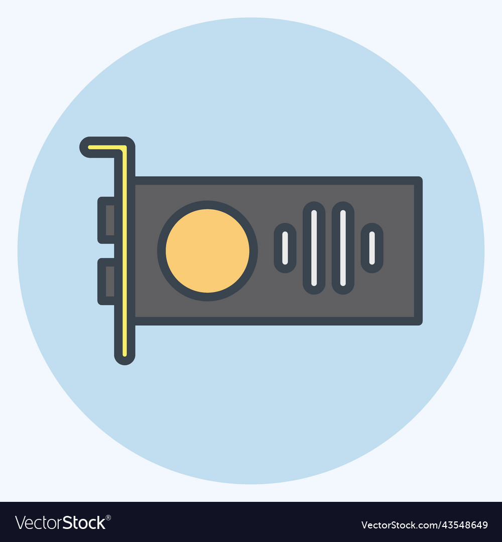 Icon gpu suitable for computer components symbol vector image Icon gpu suitable for computer components symbol